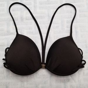 🔥 VS Black Strappy Pushup Bikini Top